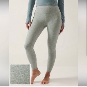 NWOT Athleta Salutation Stash Pocket Softluxe Tight, Small, Grey Blue